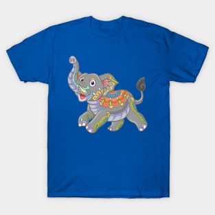 Elephant Frolic Stained Glass Zentangle T-Shirt